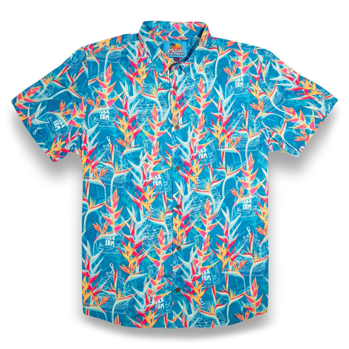 Balls Beachwear Birds of Paradise Button Up Shirt