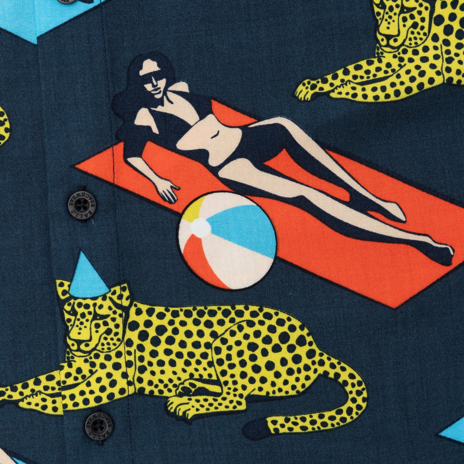 Balls Beachwear Viscous Celebration Button Up